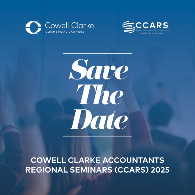 Save the Date – Cowell Clarke Accountant Regional Seminars (CCARS) 2025