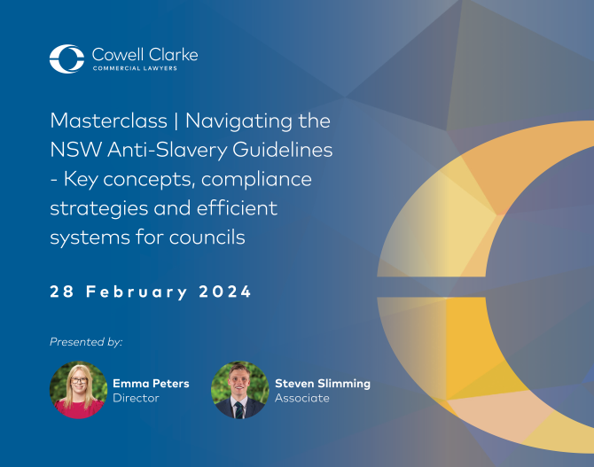 Masterclass | Navigating the NSW Anti-Slavery Guidelines - Key concepts, compliance strategies and efficient systems