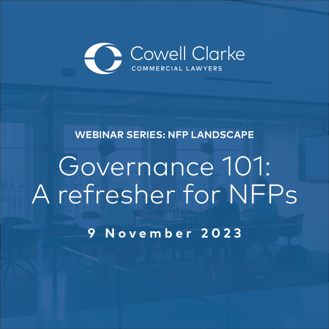 Governance 101 – A refresher for NFPs