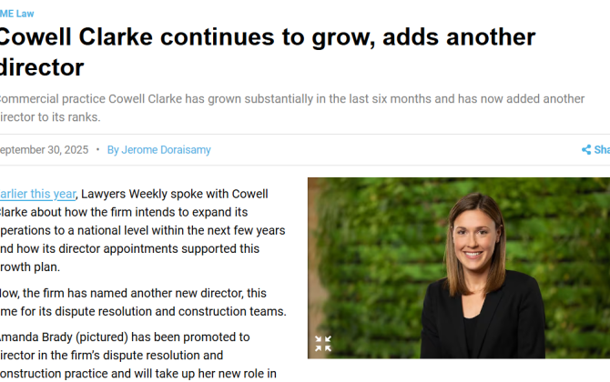 MEDIA FEATURE | Cowell Clarke continues to grow, adds another director