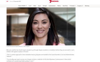 MEDIA FEATURE | Dispute resolution expert Symoane Mercurio features in 7NEWS